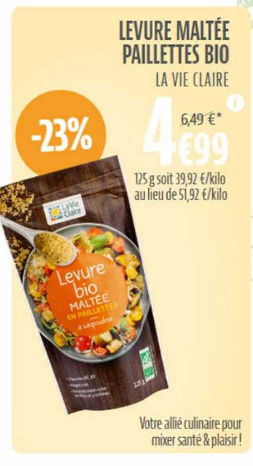 levure maltée pailletés bio la vie claire