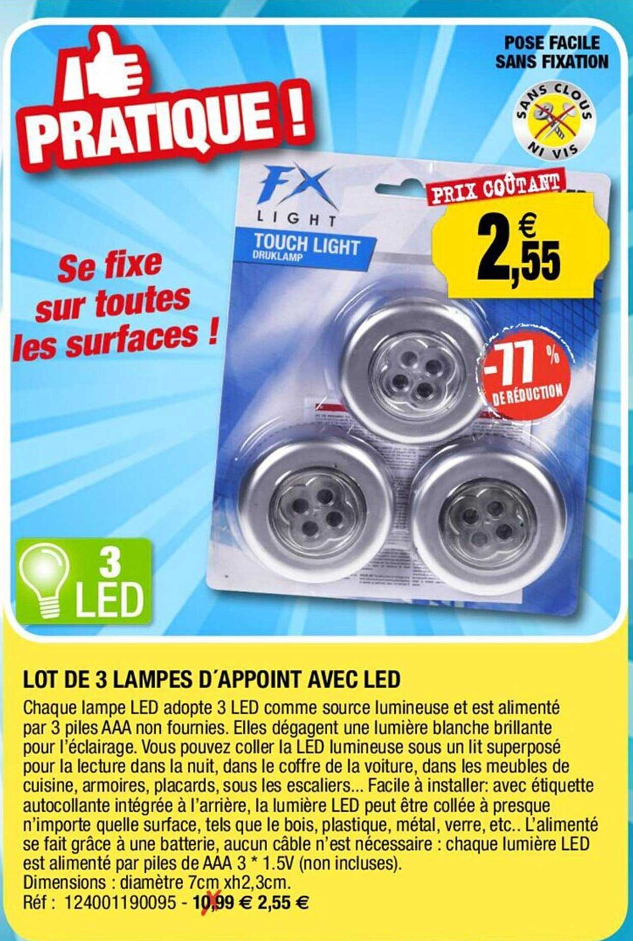 Lot De 3 Lampes D'appoint Avec Led -77% De Réduction