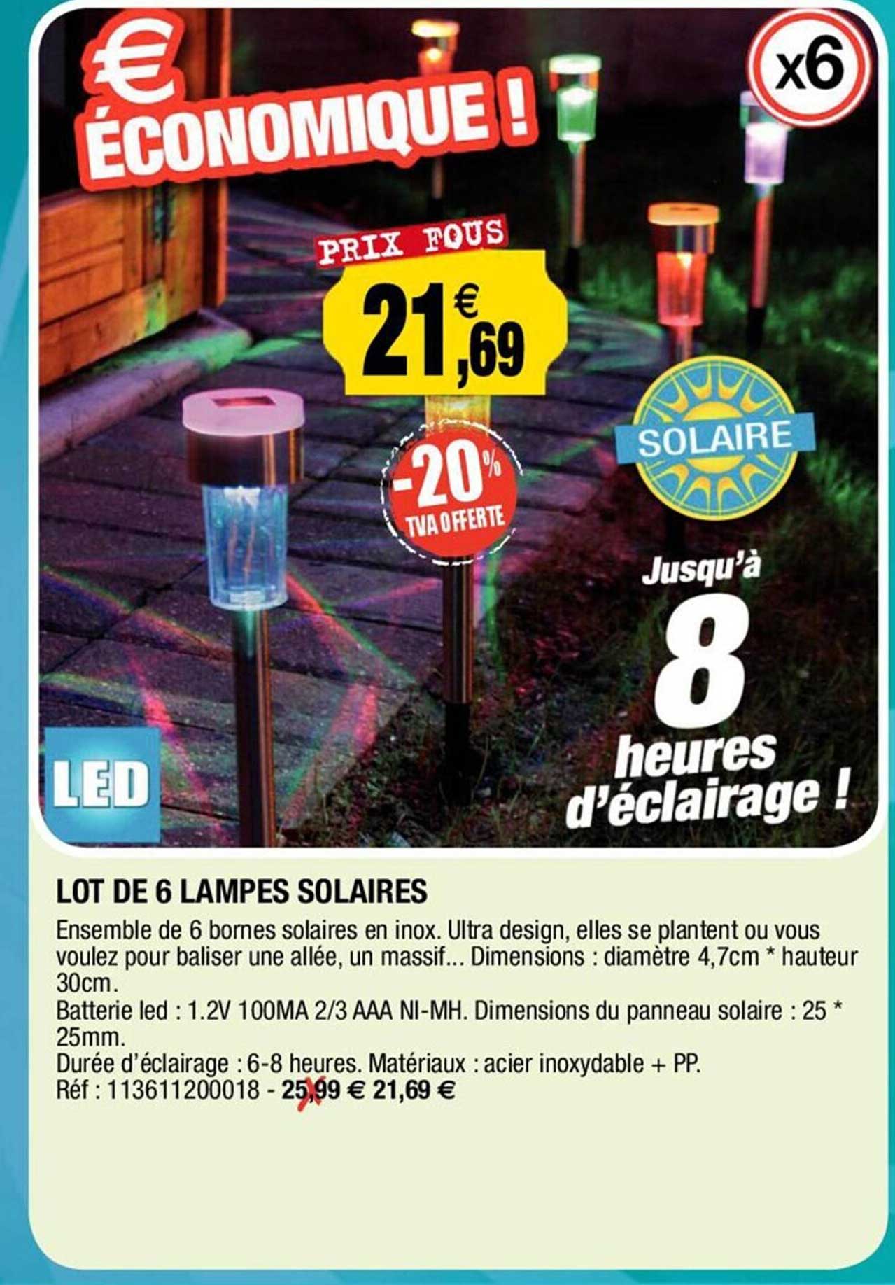 lot de 6 lampes solaires