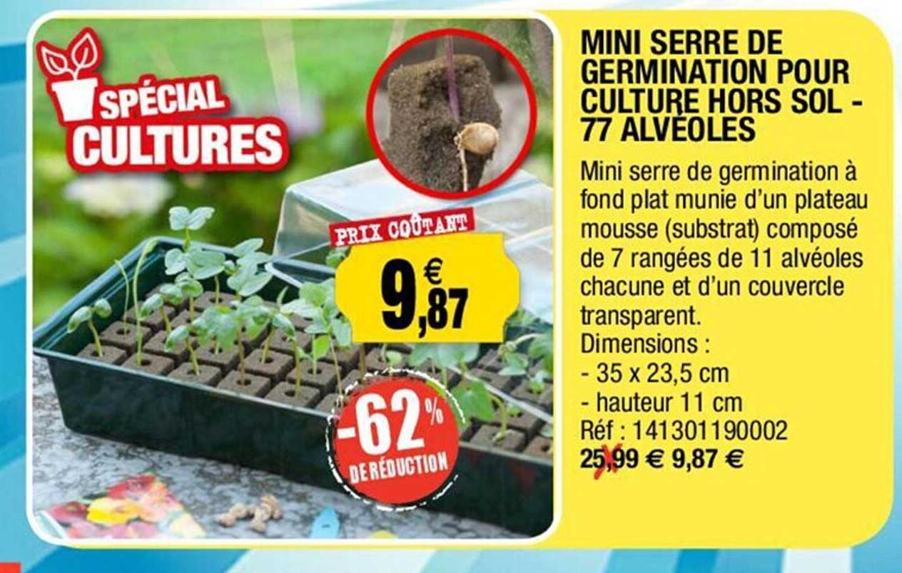 mini serre de germination pour culture hors sol - 77 alvéoles