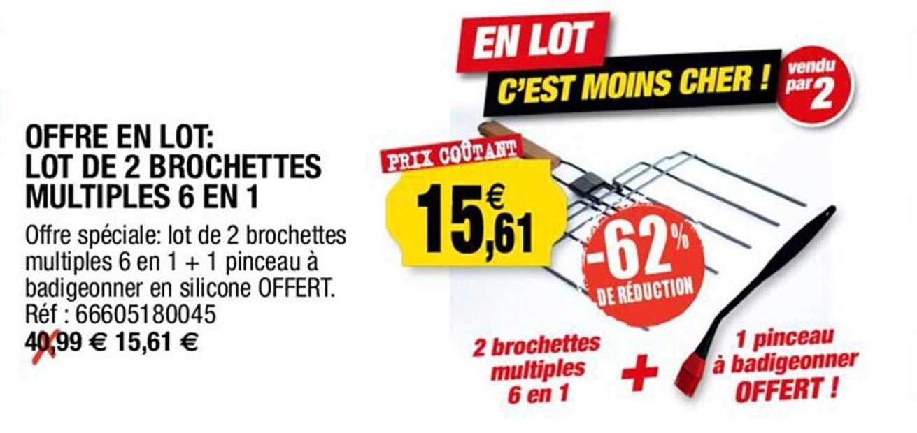 offre en lot: lot de 2 brochettes multiples 6 en 1 -62% de réduction