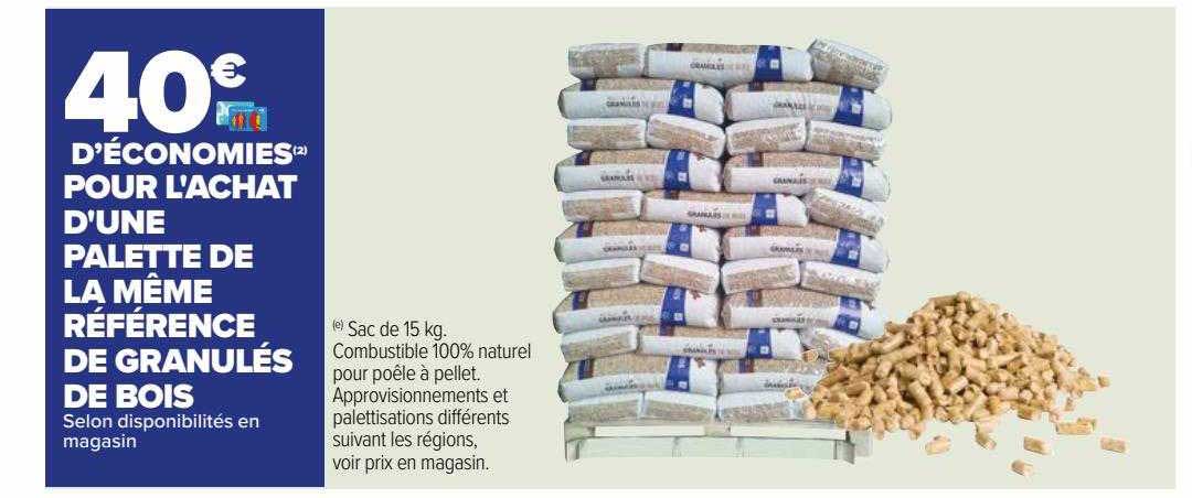 palette de la même référence de granulés de bois