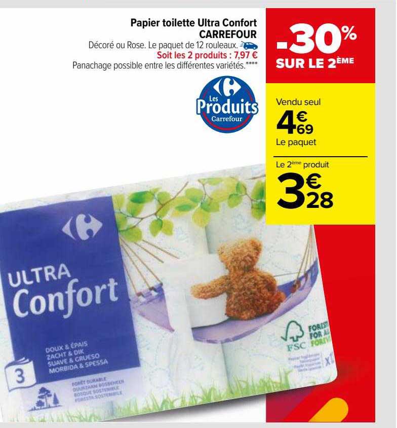 Papier Toilette Ultra Confort Carrefour