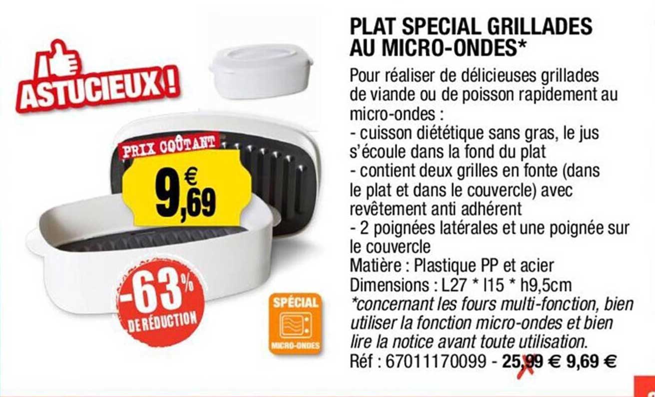 plat spécial grillades au micro-ondes -63% de réduction