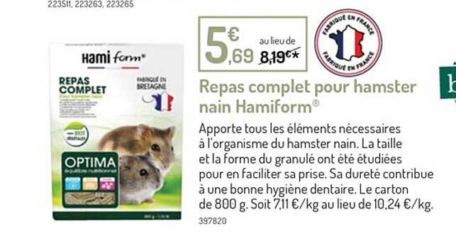 repas complet pour hamster nain hamiform