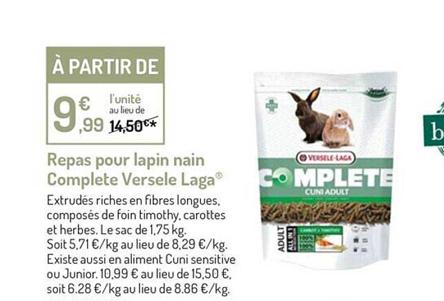 repas pour lapin nain complete versele laga