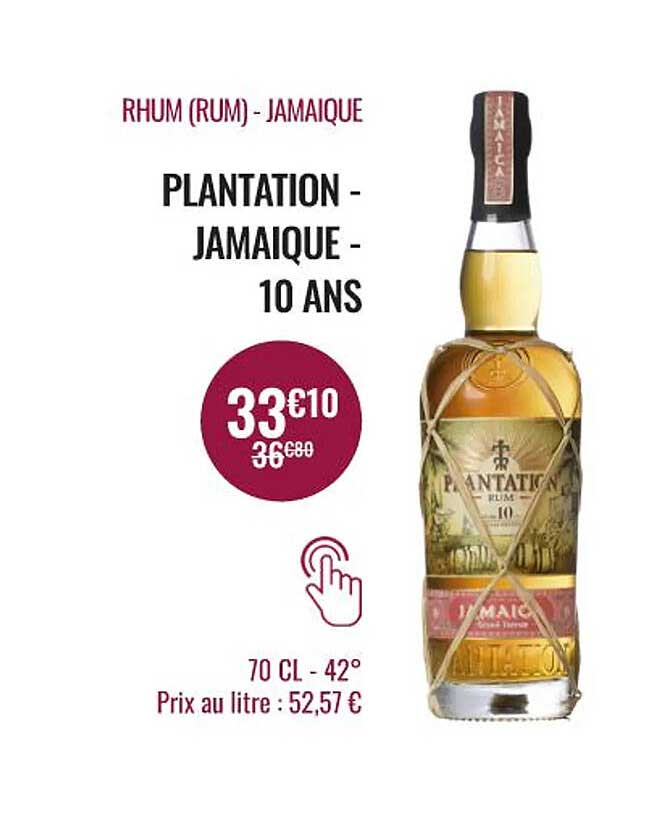 rhum (rum) - Jamaïque plantation - Jamaïque - 10 ans