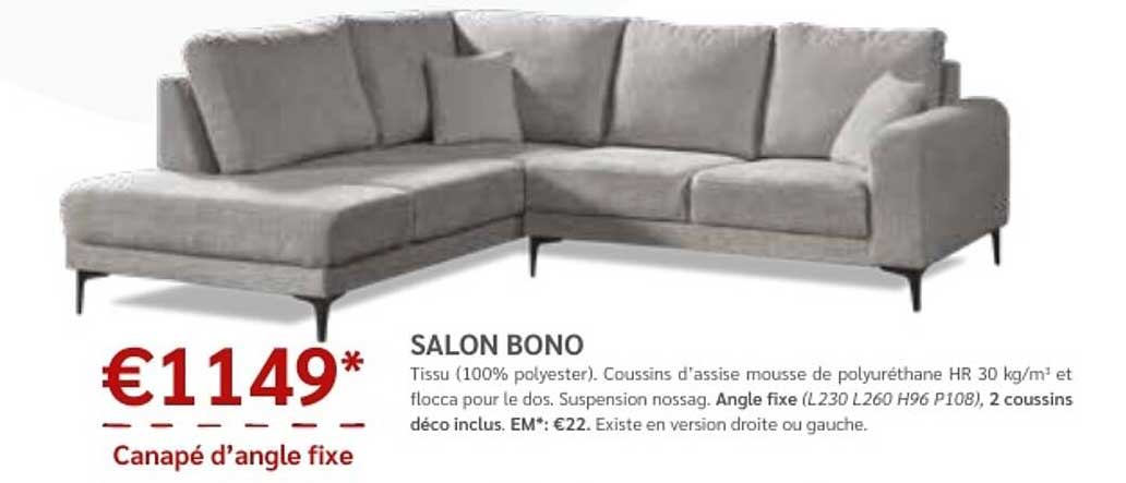 Salon Bono - Canapé D'angle Fixe