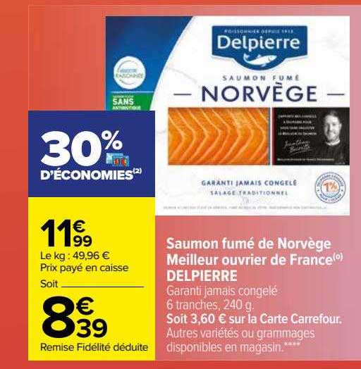 saumon fumé de norvège meilleur ouvrier de france delpierre