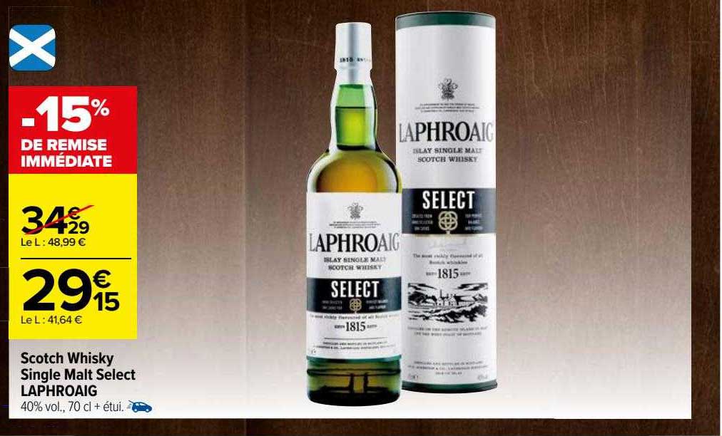 scotch whisky single malt select laphroaig