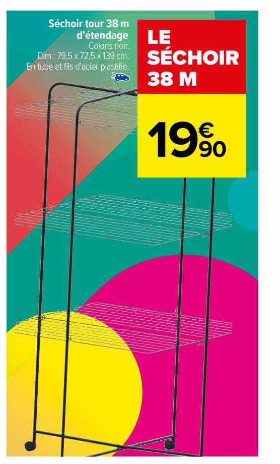 séchoir tour 38 m d'étendage