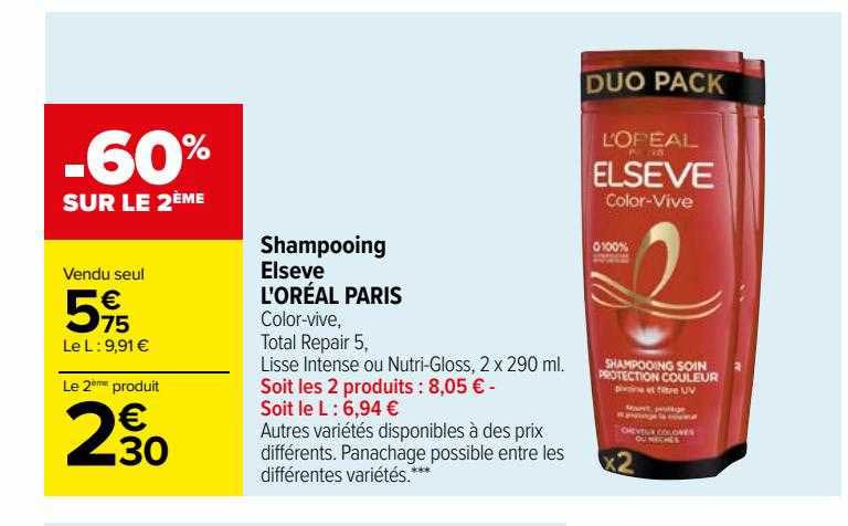 Shampooing Elsève L'oréal Paris