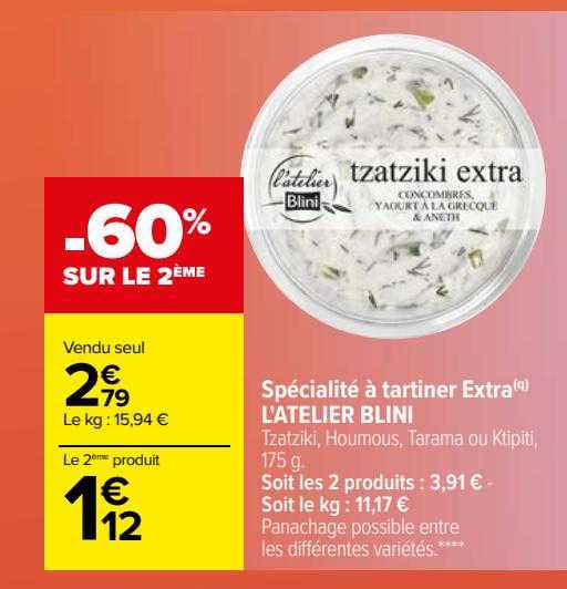 spécialité à tartiner extra l'atelier blini