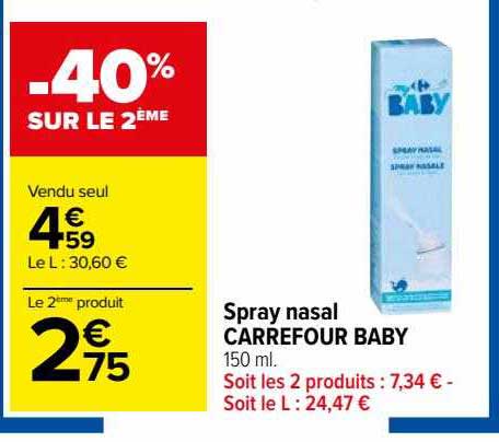 spray nasal carrefour baby