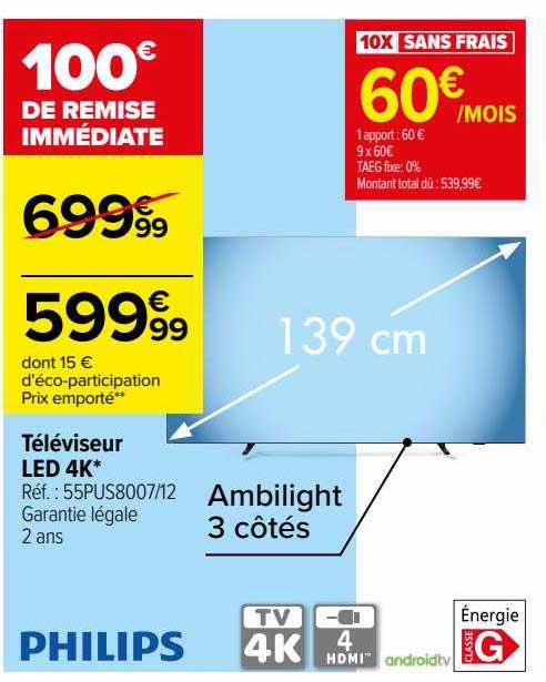 Téléviseur Led 4k Philips