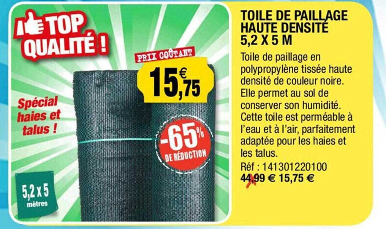 toile de paillage haute densité 5,2 x 5 m