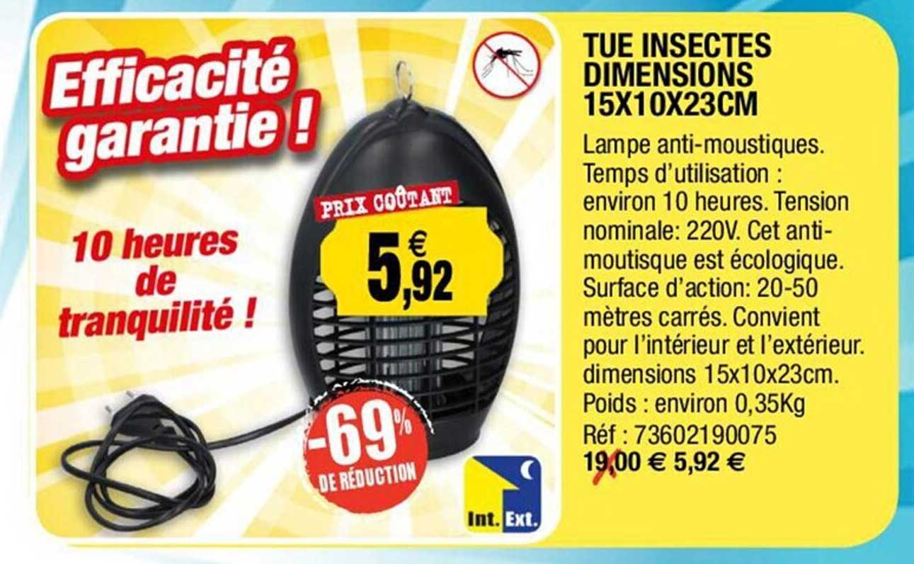 tue insectes dimensions 15 x 10 x 23 cm