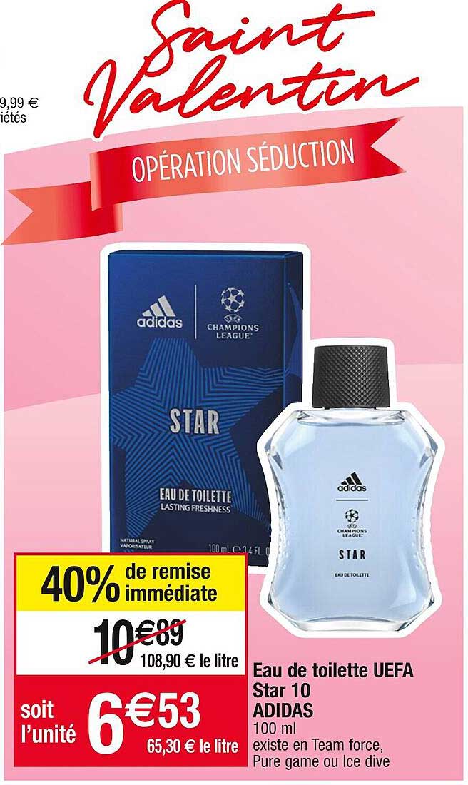 eau de toilette uefa star 10 adidas
