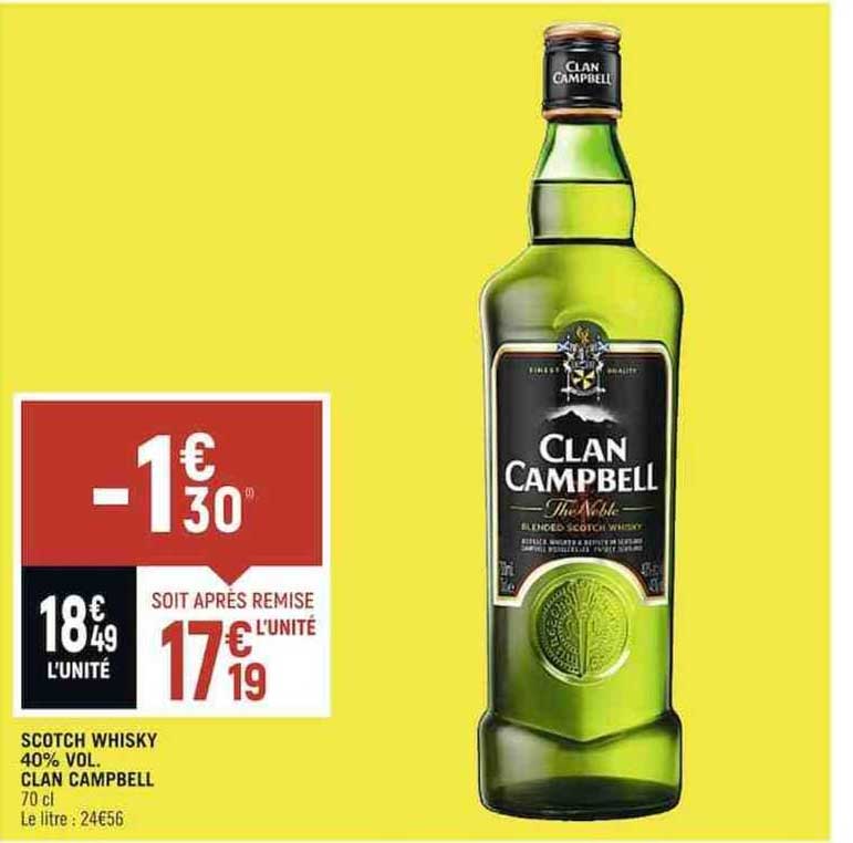 scotch whisky 40% vol clan campbell