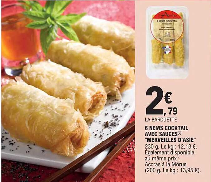 6 nems cocktail avec sauces "merveilles d'asie"