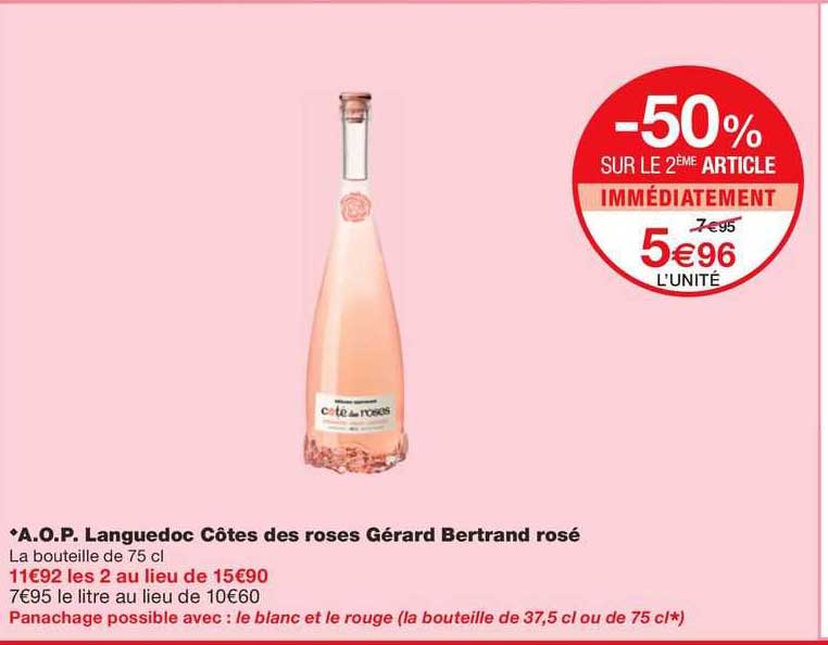 a.o.p. languedoc côtes des roses gérard bertrand rosé