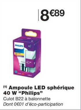 ampoule led sphérique 40w "philips"