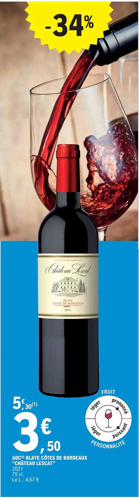 aoc blaye côtes de bordeaux "château lescat"