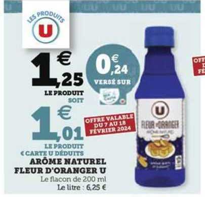 arôme naturel fleur d'oranger u