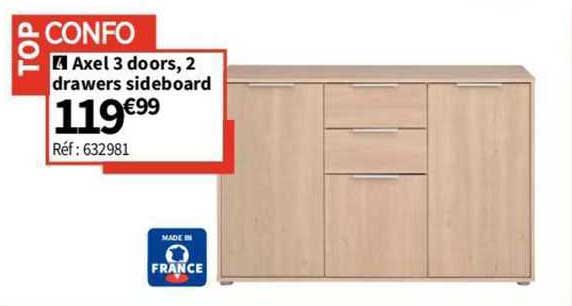 axel 3 doors, 2 drawers sideboard
