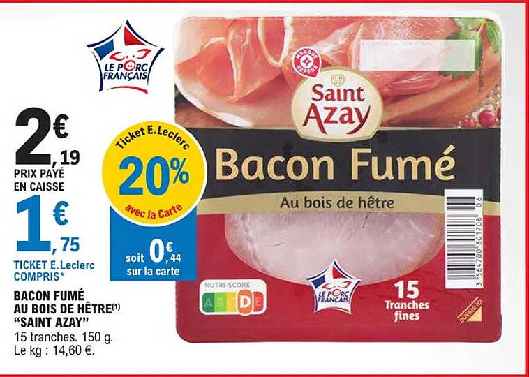 bacon fumé au bois de hêtre "saint azay"