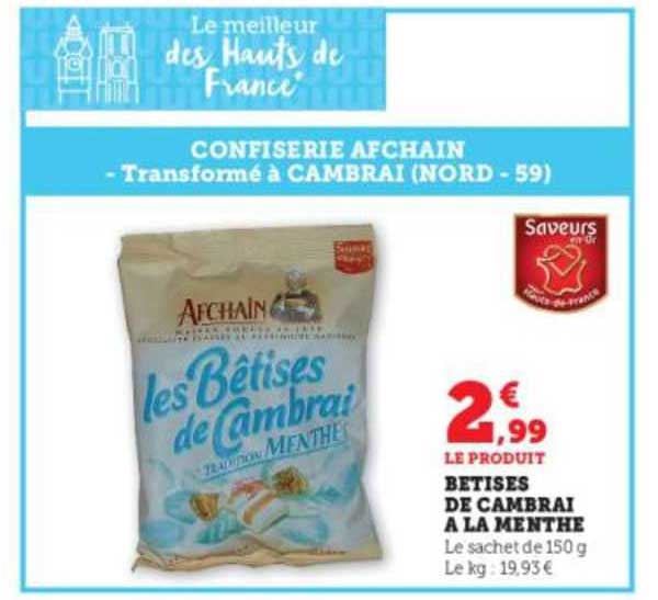 betises de cambrai à la menthe