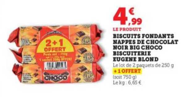 Biscuits Fondants Nappés De Chocolat Noir Big Choco Biscuiterie Eugène Blond