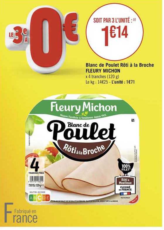 blanc de poulet rôti à la broche fleury michon