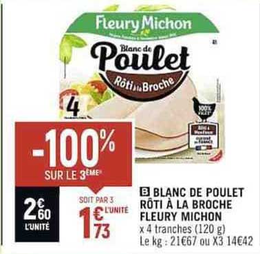 blanc de poulet rôti à la broche fleury michon