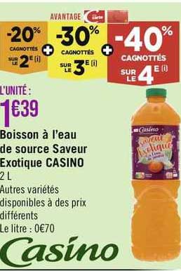 boisson à l'eau de source saveur exotique casino