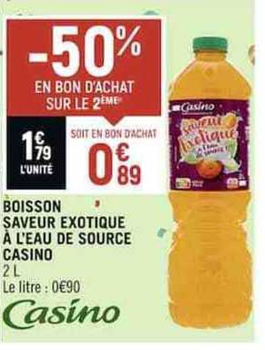 boisson saveur exotique à l'eau de source casino