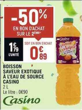 boisson saveur exotique à l'eau de source casino