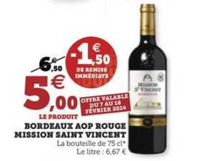 bordeaux aop rouge mission saint vincent