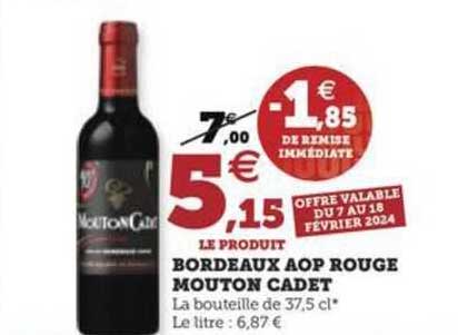 bordeaux aop rouge mouton cadet