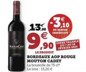 bordeaux aop rouge mouton cadet