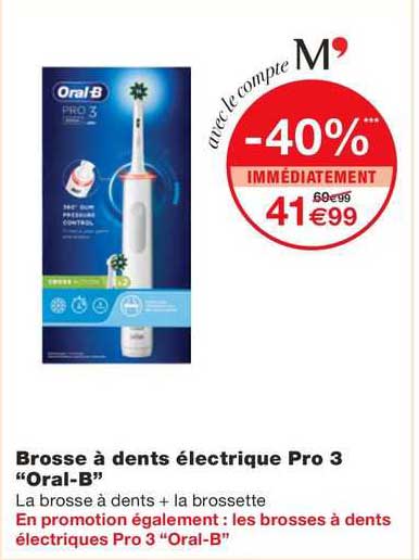 brosse à dents électrqiue pro 3 "oral-b"