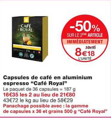 Capsules De Café En Aluminium Espresso "café Royal"