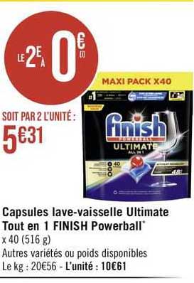 capsules lave-vaisselle ultimate tout en 1 finish powerball