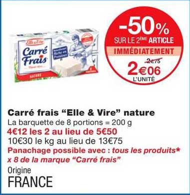 Carré Frais "elle & Vire" Nature