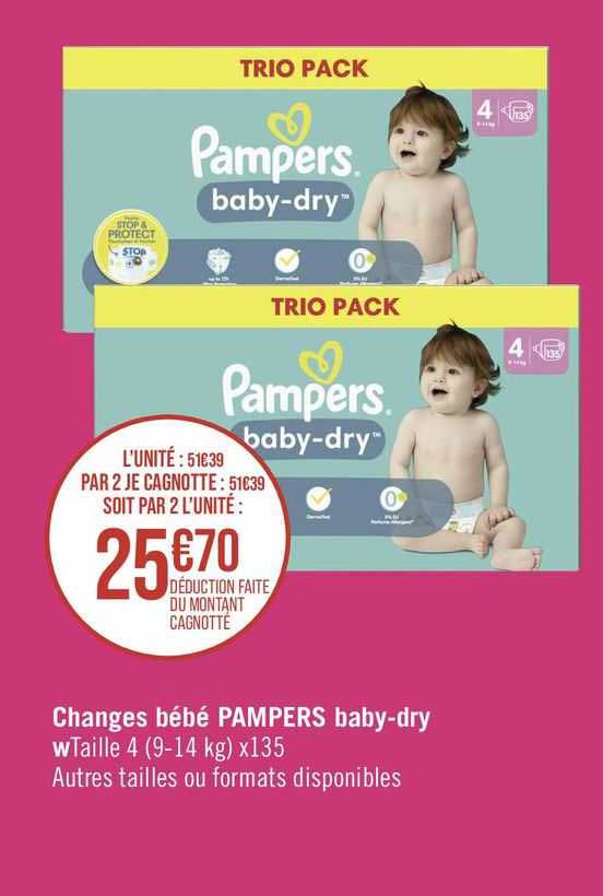 changes bébé pampers baby-dry