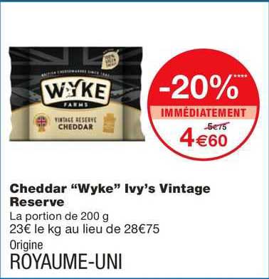 cheddar "wyke" ivy's vintage reserve
