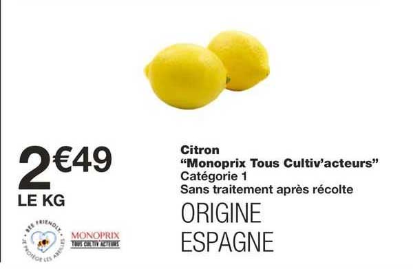 citron "monoprix tous cultiv'acteurs"