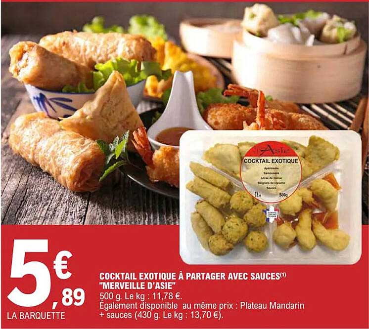 cocktail exotique à partager avec sauces "merveille d'asie"