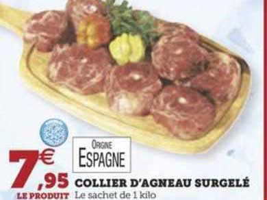 collier d'agneau surgelé