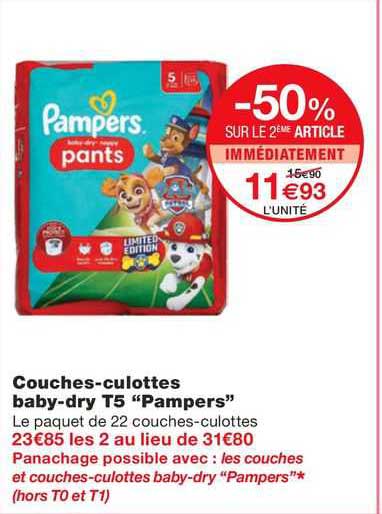 couches-culottes baby-dry t5 "pampers"